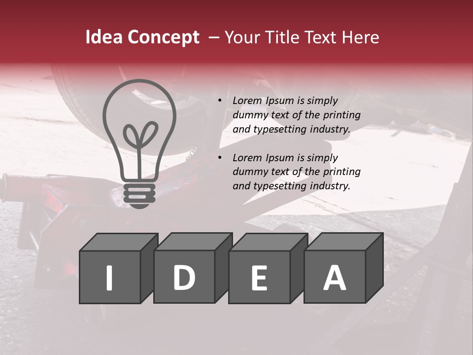 A Close Up Of A Red Jack Under A Car PowerPoint Template