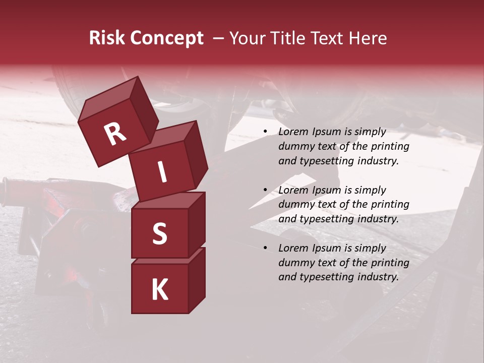 A Close Up Of A Red Jack Under A Car PowerPoint Template