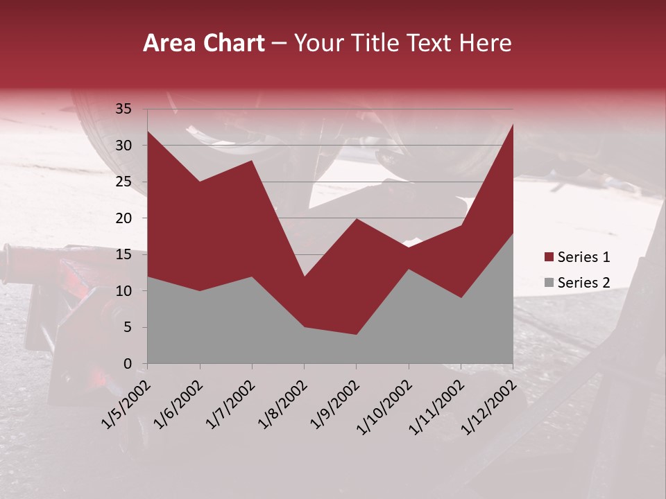 A Close Up Of A Red Jack Under A Car PowerPoint Template