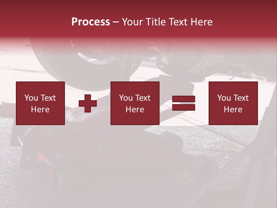 A Close Up Of A Red Jack Under A Car PowerPoint Template