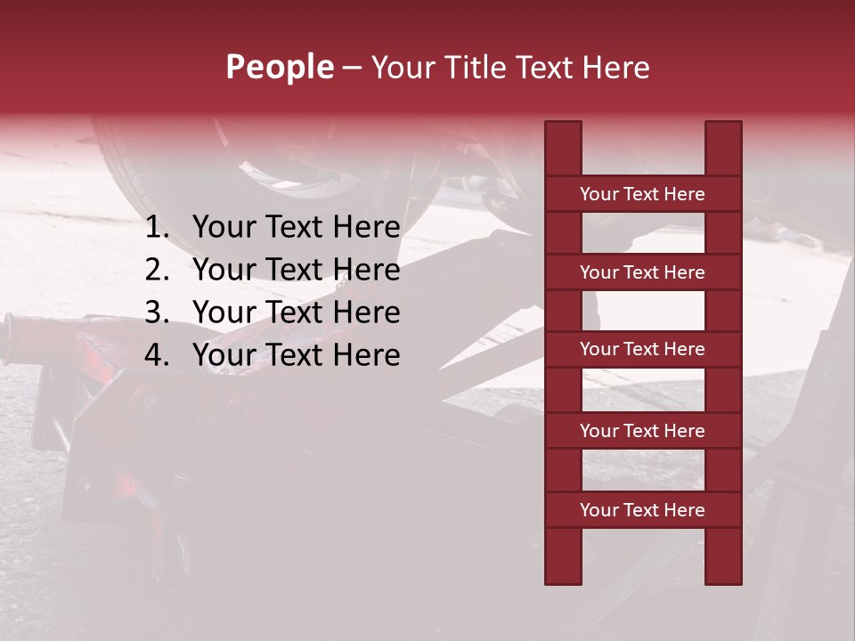 A Close Up Of A Red Jack Under A Car PowerPoint Template