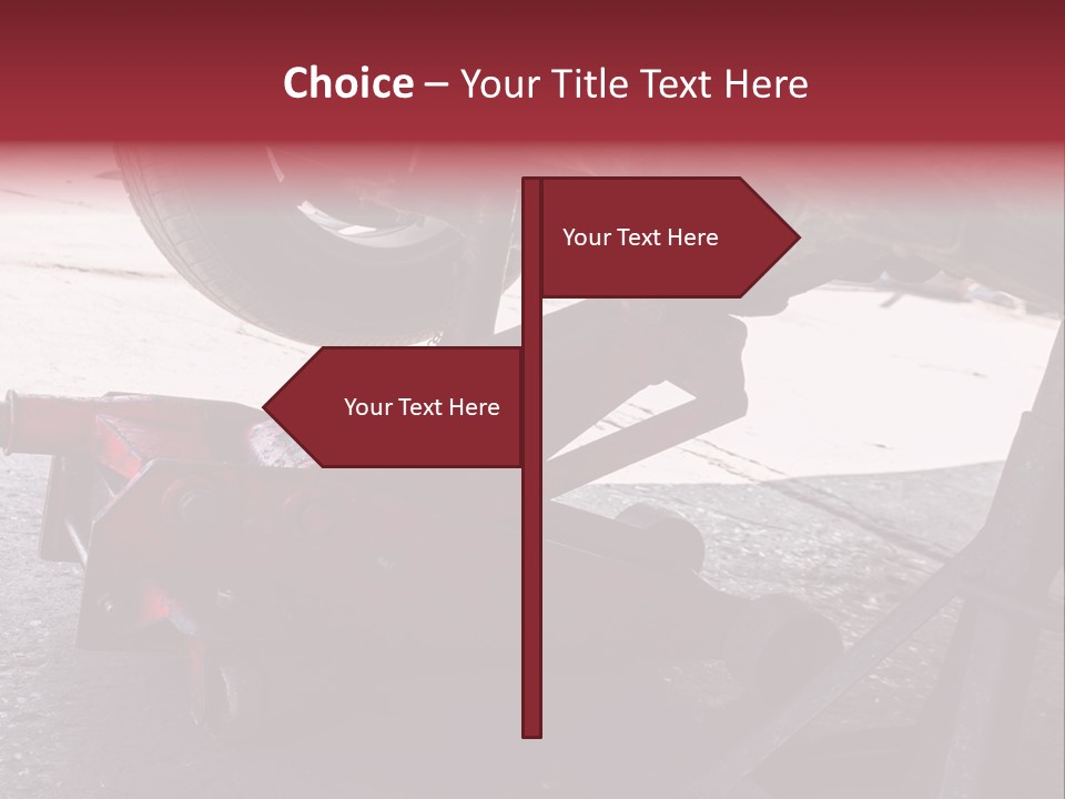 A Close Up Of A Red Jack Under A Car PowerPoint Template