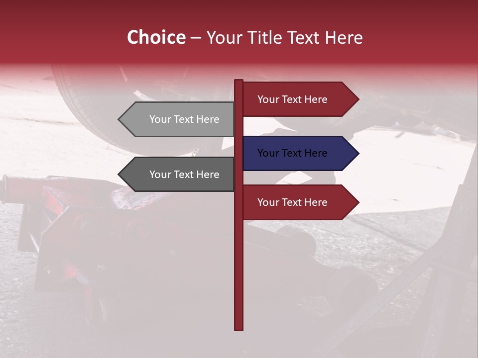 A Close Up Of A Red Jack Under A Car PowerPoint Template