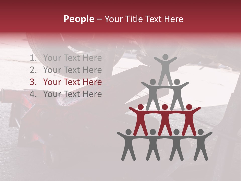 A Close Up Of A Red Jack Under A Car PowerPoint Template