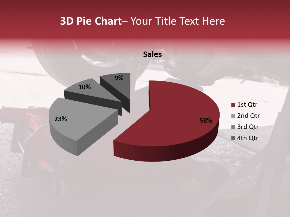 A Close Up Of A Red Jack Under A Car PowerPoint Template