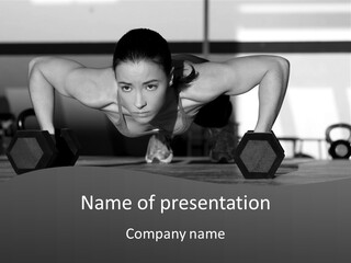 Woman Bodybuilder Abdominal PowerPoint Template