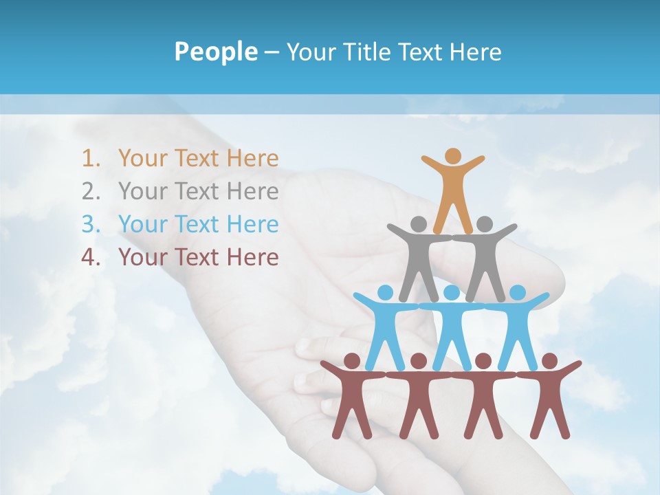 Teamwork Reach Hold PowerPoint Template