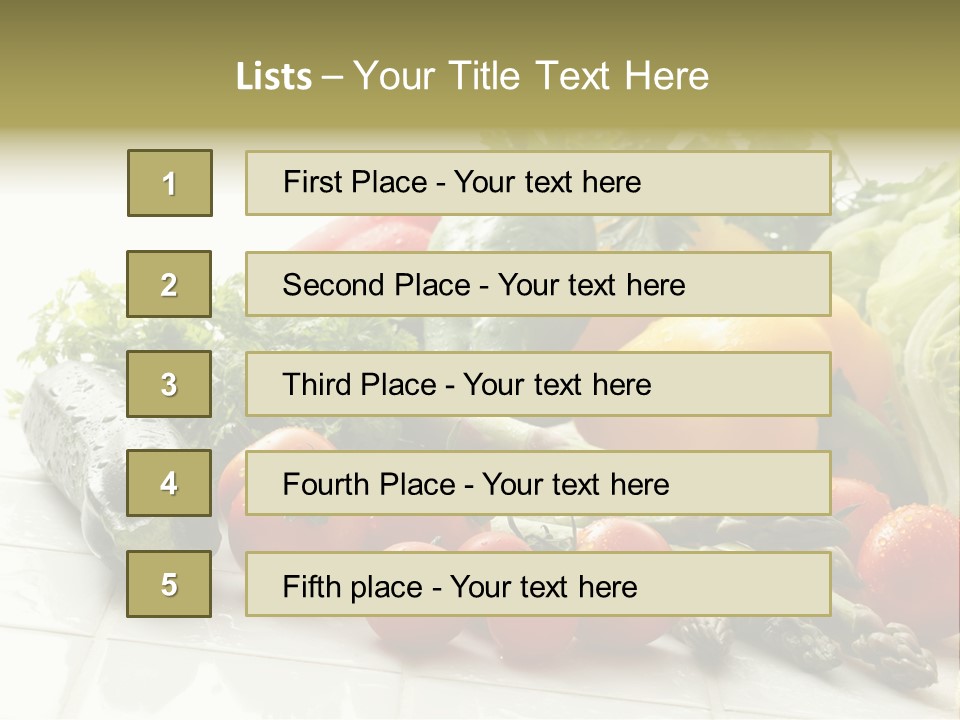 Vegan Cuisine Nutrients PowerPoint Template