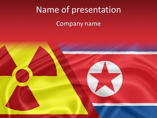 A Flag With A Radioactive Symbol On It PowerPoint Template