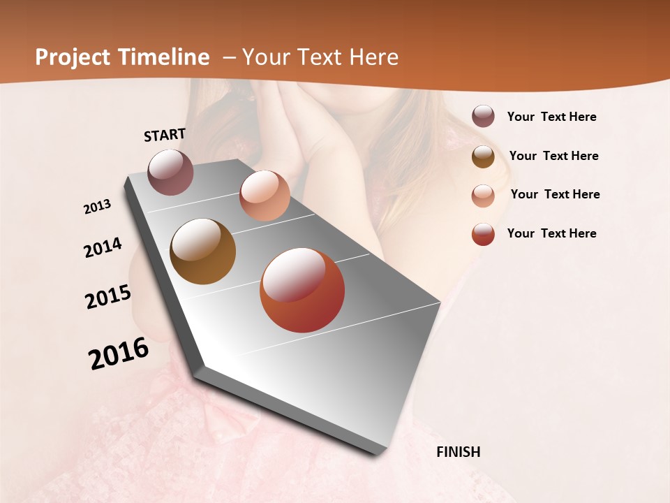 Pink Childhood Caucasian PowerPoint Template