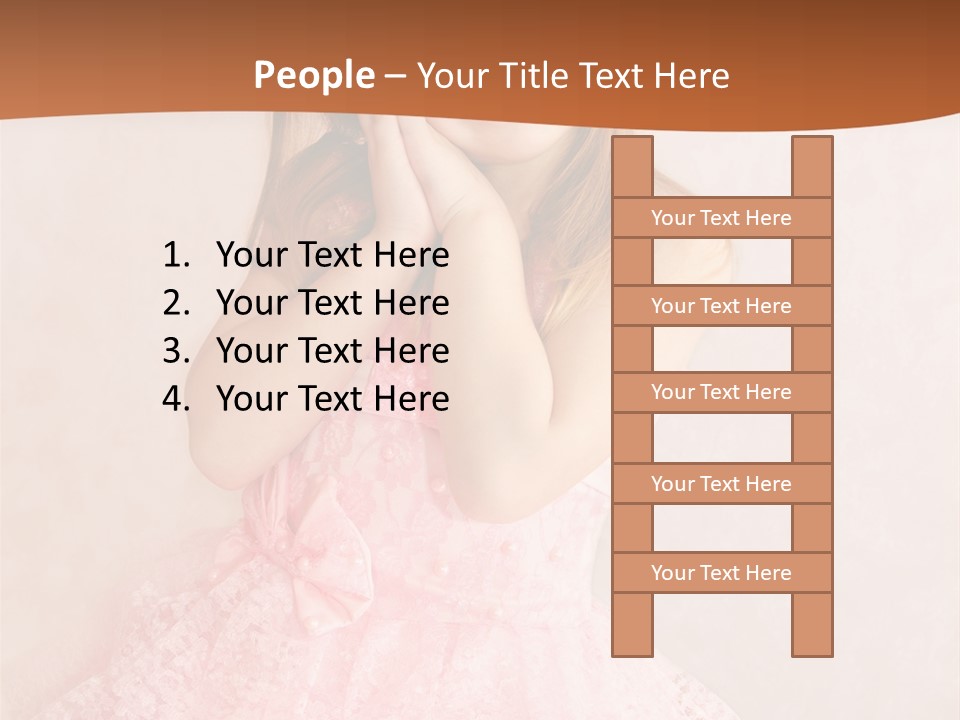 Pink Childhood Caucasian PowerPoint Template