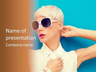 Girl Studio Blonde PowerPoint Template