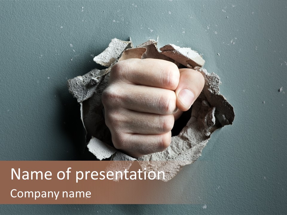 Thumb Knocking Strength PowerPoint Template