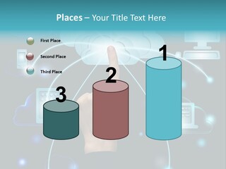 A Person Touching A Cloud With A Finger On It PowerPoint Template