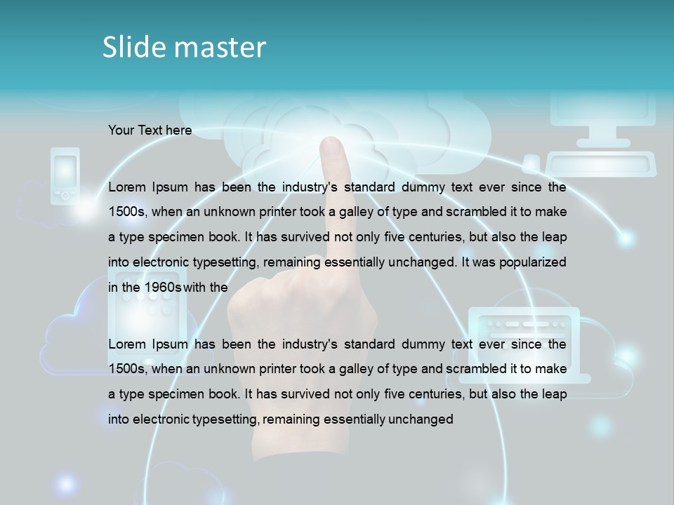 A Person Touching A Cloud With A Finger On It PowerPoint Template