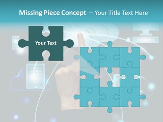 A Person Touching A Cloud With A Finger On It PowerPoint Template