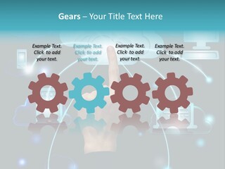 A Person Touching A Cloud With A Finger On It PowerPoint Template