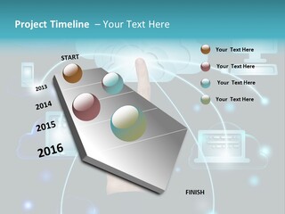 A Person Touching A Cloud With A Finger On It PowerPoint Template