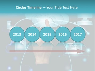 A Person Touching A Cloud With A Finger On It PowerPoint Template
