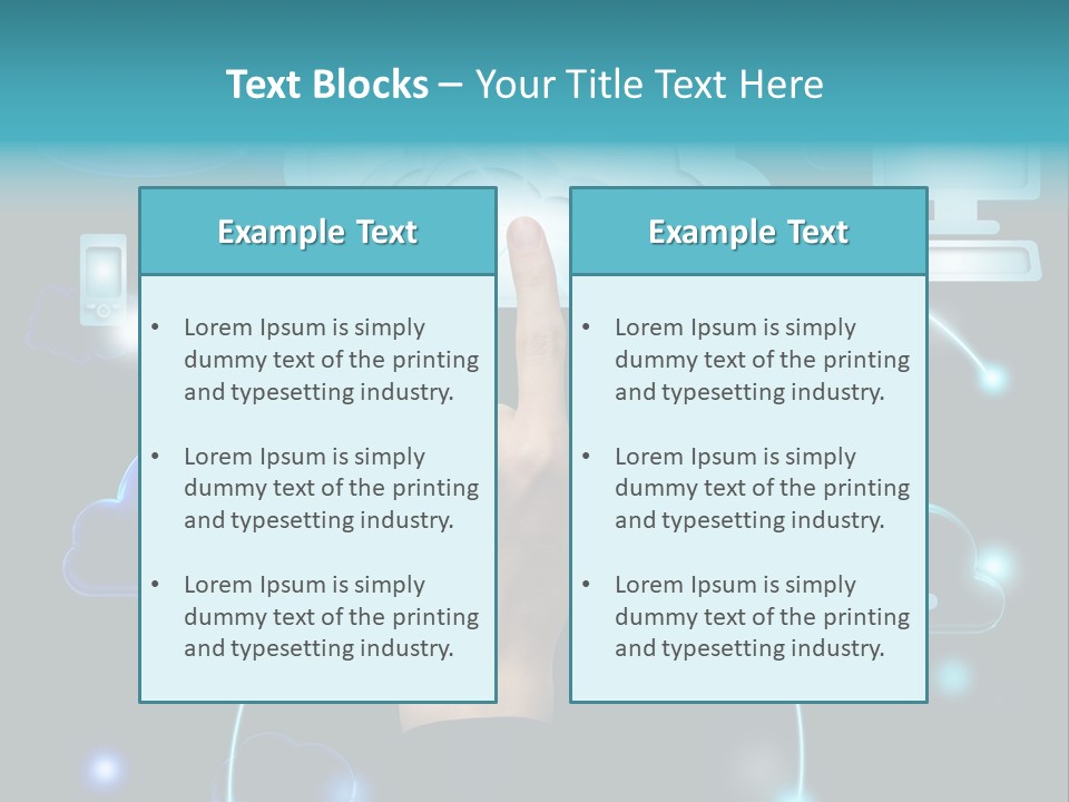 A Person Touching A Cloud With A Finger On It PowerPoint Template
