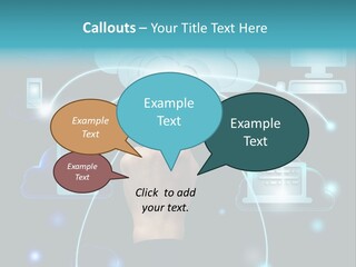 A Person Touching A Cloud With A Finger On It PowerPoint Template