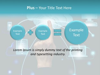 A Person Touching A Cloud With A Finger On It PowerPoint Template