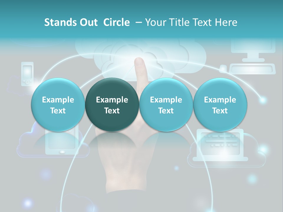 A Person Touching A Cloud With A Finger On It PowerPoint Template
