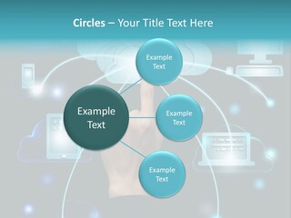 A Person Touching A Cloud With A Finger On It PowerPoint Template