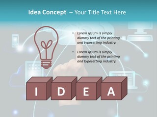 A Person Touching A Cloud With A Finger On It PowerPoint Template