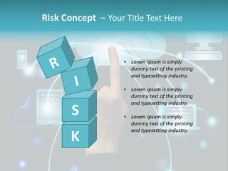 A Person Touching A Cloud With A Finger On It PowerPoint Template