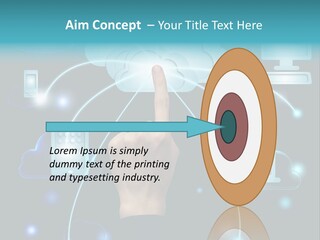 A Person Touching A Cloud With A Finger On It PowerPoint Template