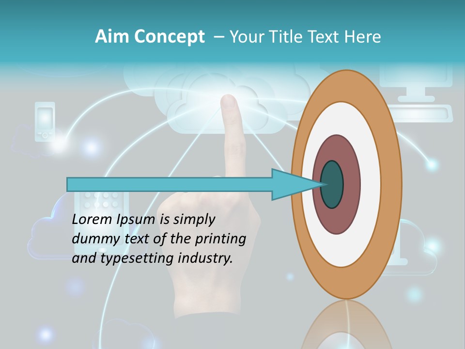 A Person Touching A Cloud With A Finger On It PowerPoint Template