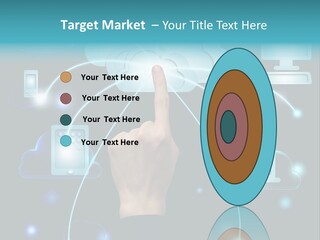A Person Touching A Cloud With A Finger On It PowerPoint Template