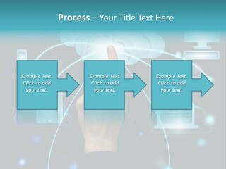 A Person Touching A Cloud With A Finger On It PowerPoint Template