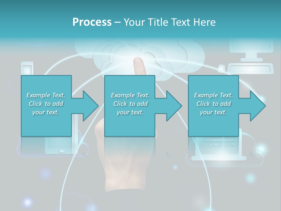 A Person Touching A Cloud With A Finger On It PowerPoint Template
