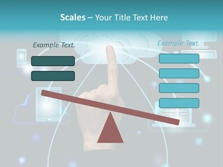 A Person Touching A Cloud With A Finger On It PowerPoint Template