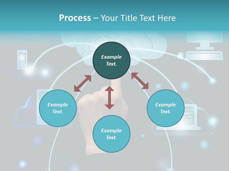 A Person Touching A Cloud With A Finger On It PowerPoint Template