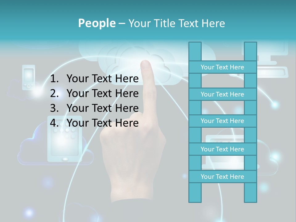 A Person Touching A Cloud With A Finger On It PowerPoint Template