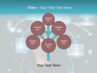 A Person Touching A Cloud With A Finger On It PowerPoint Template