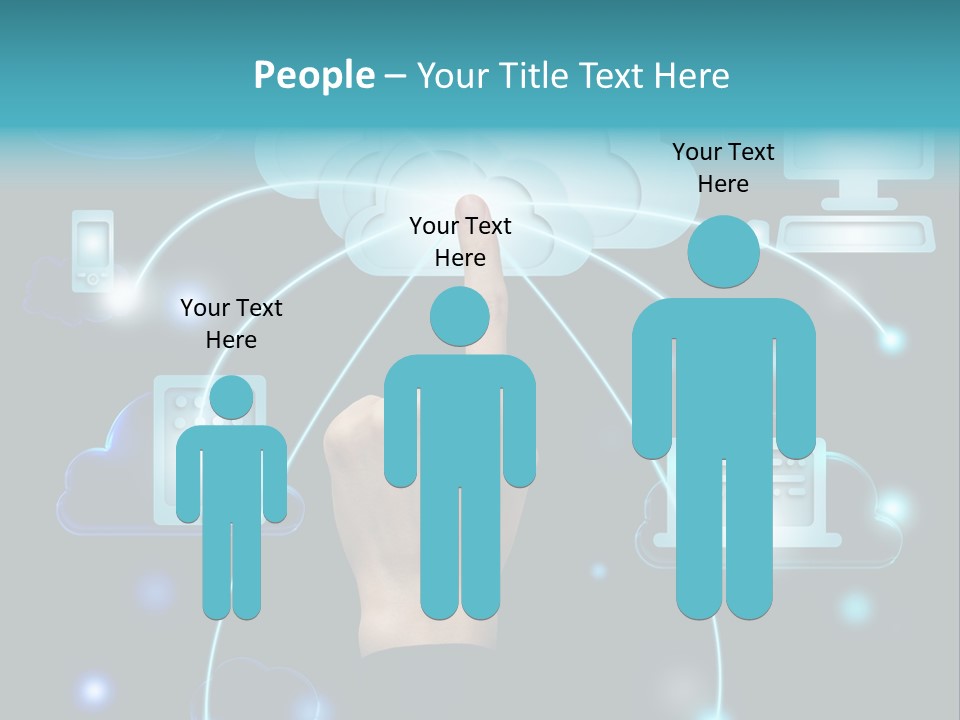 A Person Touching A Cloud With A Finger On It PowerPoint Template