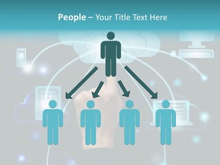 A Person Touching A Cloud With A Finger On It PowerPoint Template