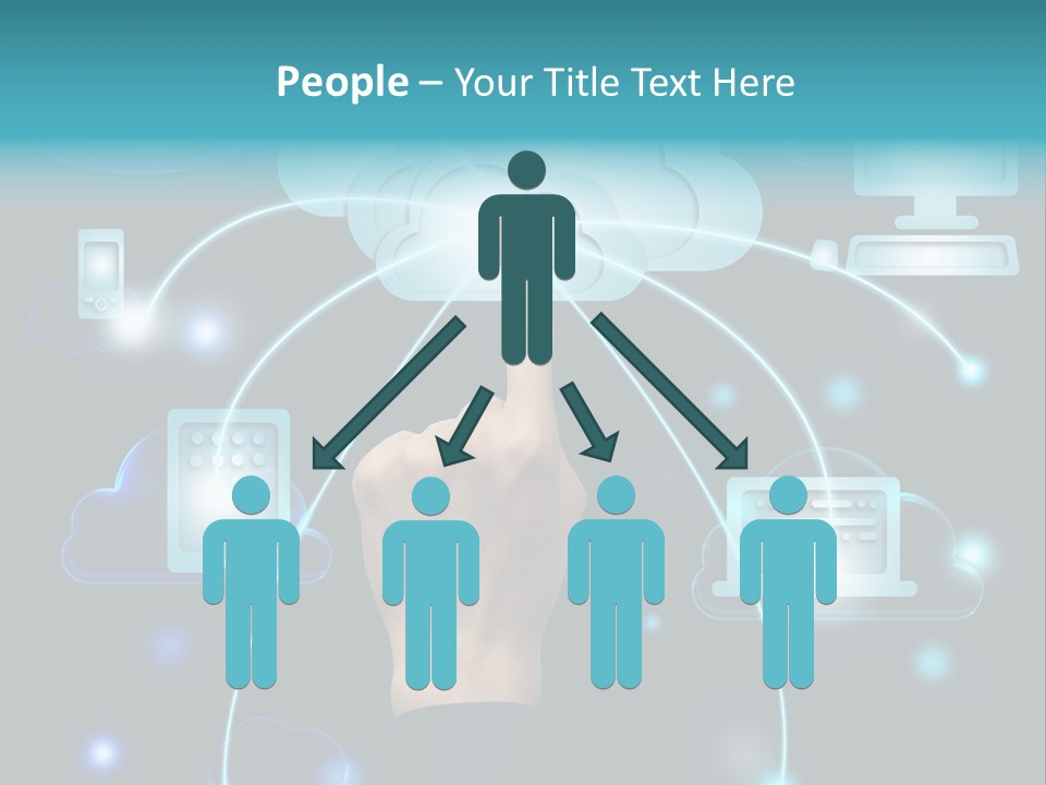 A Person Touching A Cloud With A Finger On It PowerPoint Template