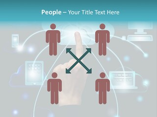 A Person Touching A Cloud With A Finger On It PowerPoint Template