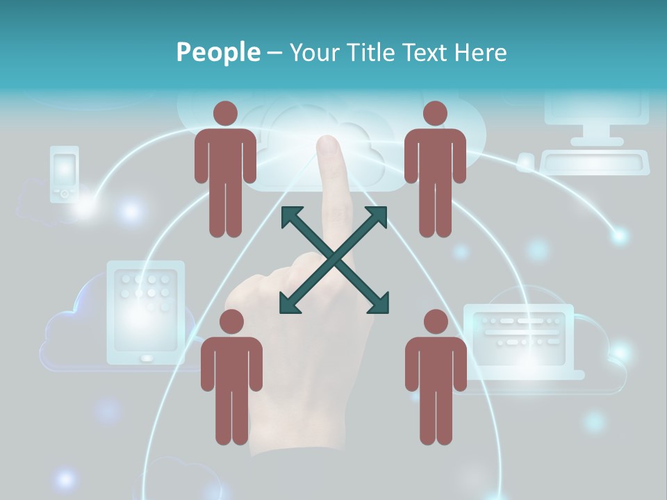 A Person Touching A Cloud With A Finger On It PowerPoint Template
