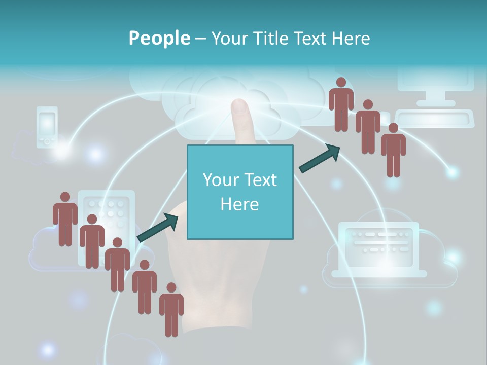 A Person Touching A Cloud With A Finger On It PowerPoint Template