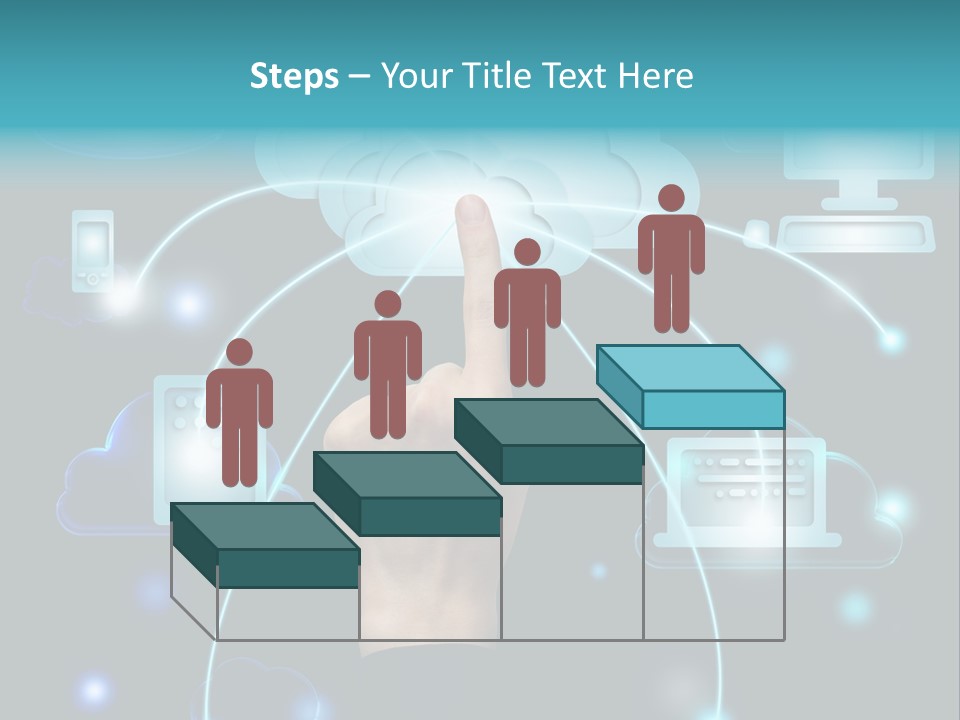 A Person Touching A Cloud With A Finger On It PowerPoint Template
