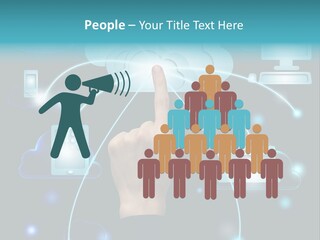 A Person Touching A Cloud With A Finger On It PowerPoint Template