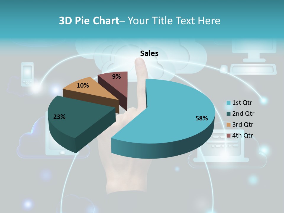 A Person Touching A Cloud With A Finger On It PowerPoint Template