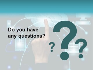 A Person Touching A Cloud With A Finger On It PowerPoint Template