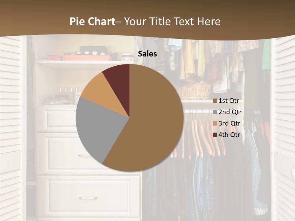 An Open Closet With Clothes And Baskets On It PowerPoint Template